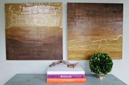 DIY Wall Art: Ombre Diptych made of stained wood