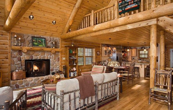 Log home interior design ideas