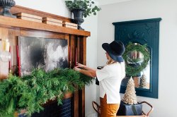 Christmas designs for Gorgeous Faux Fireplace Mantel