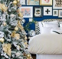 Decorating for Christmas: Depth made up of gifts, Tree and Backdrop