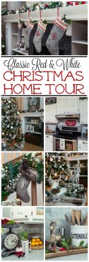 Gorgeous Christmas home tour in classic red and white. Plenty of simple Christmas time decorating ideas!