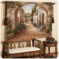 Quaint Town Wall Tapestry