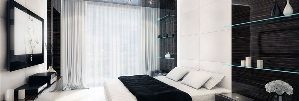 Black and white Interior design bedroom
