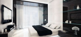 Black and white Interior design bedroom