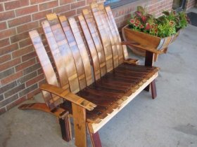 Wine Barrel Bench